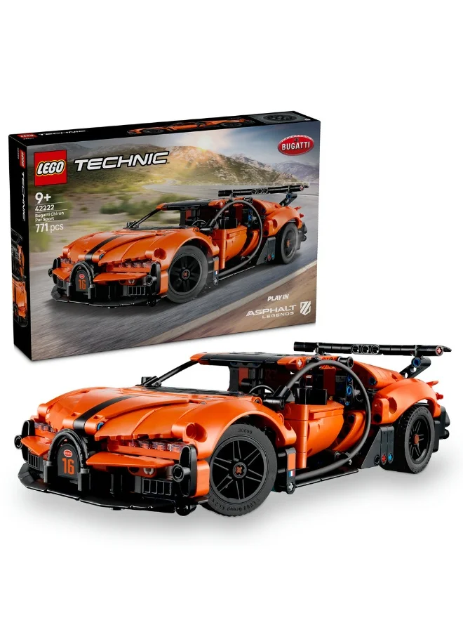 LEGO Technic Bugatti Chiron Pur Sport Hypercar Toy 42222 (Age 9+, 771 Pieces)